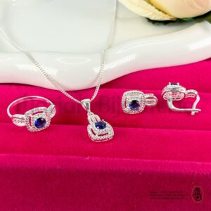 Ensemble pendentif Chaîne, bague et boucles d’oreilles