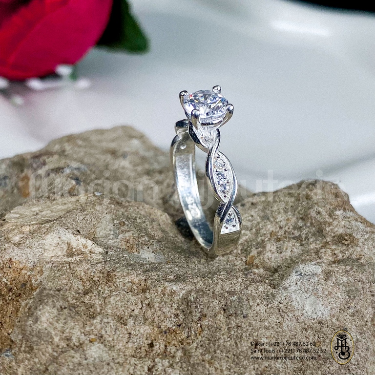 Bague alliance en argent pour femme