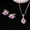 Ensemble en argent collier ,boucle d'oreille et bague