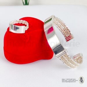 Ensemble bracelet / bague en argent adulte