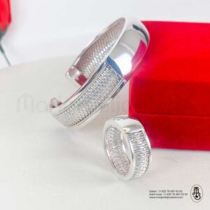 Ensemble bracelet / bague en argent adulte