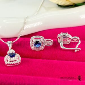 Ensemble chaine boucle d'oreille en argent
