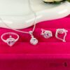 Ensemble chaine boucle d'oreille en argent