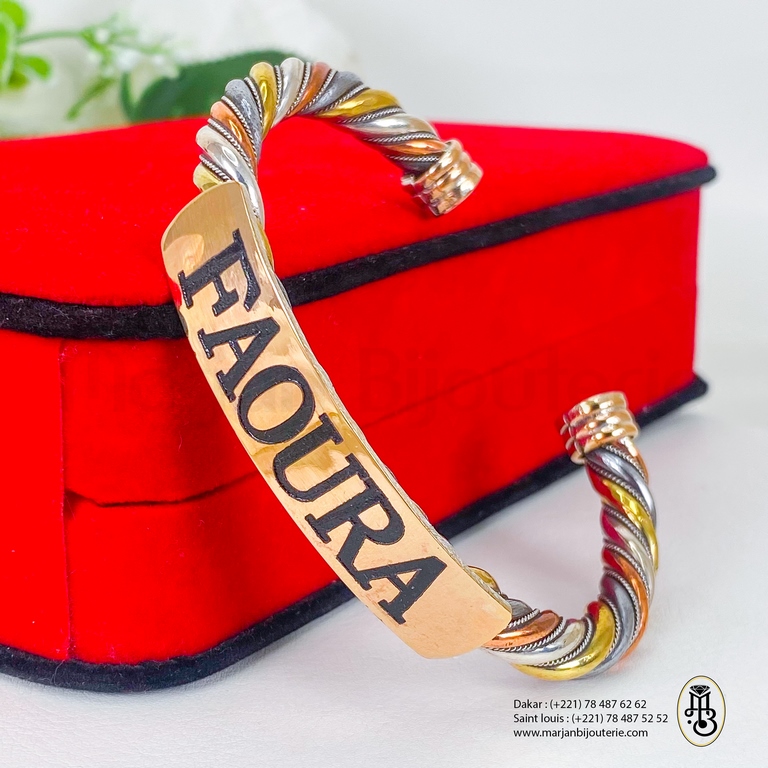 Bracelet Ndiakhass argent personnalise adulte