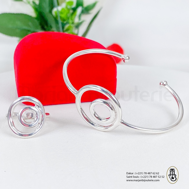 Ensemble Bracelet / bague en argent