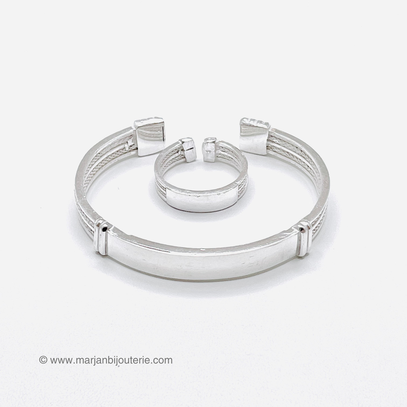 Bracelet et Bague en Argent femme