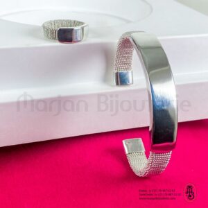 Ensemble bracelet / bague en argent adulte
