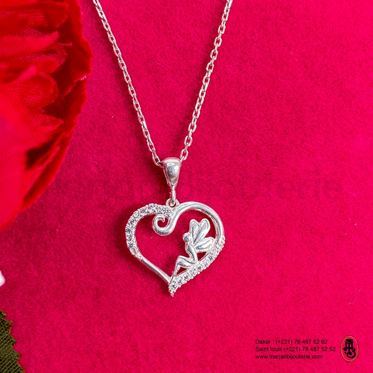 Chaîne pendentif cœur en argent