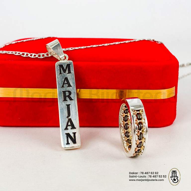 Ensemble chaine et bague ndiakhass Personnalise homme