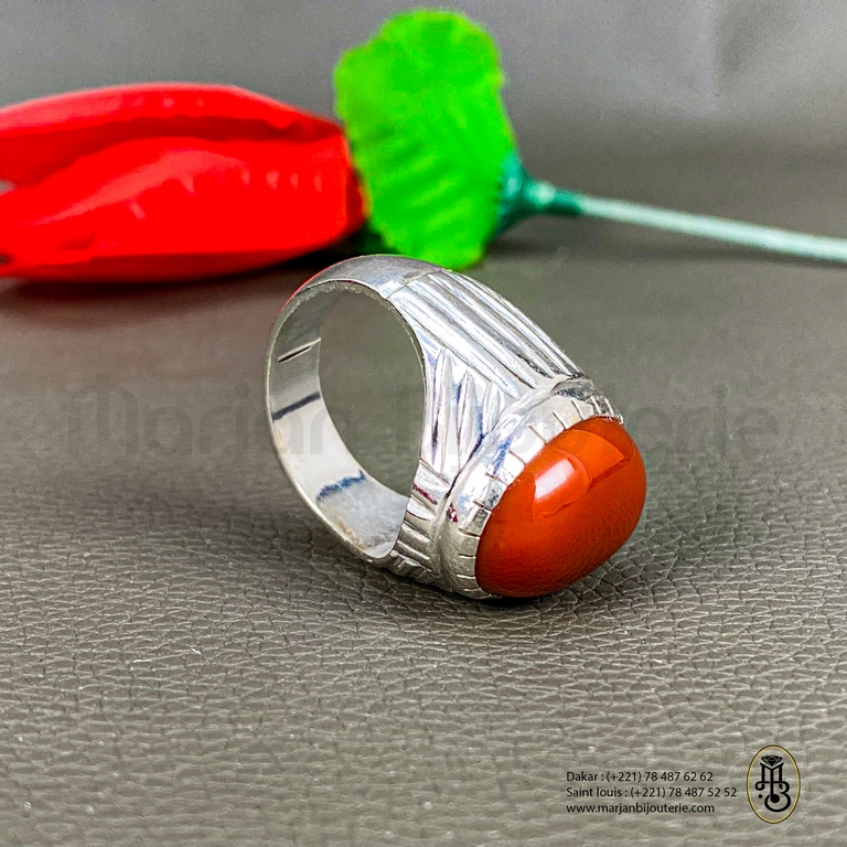 Bague aqiqa en argent