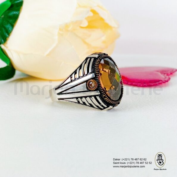 Bague aqiqa en argent pur