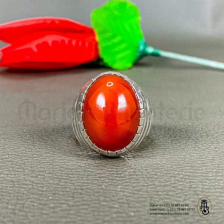 Bague aqiqa en argent