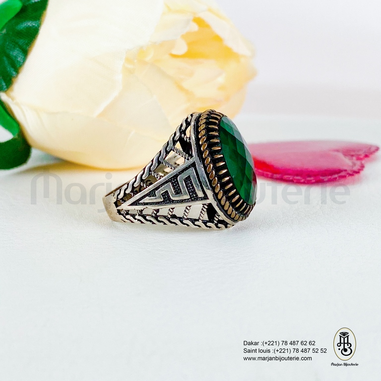 Bague aqiqa en argent pur