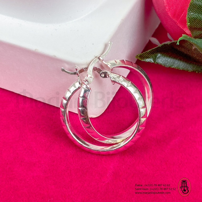 Boule d'oreille créole en argent