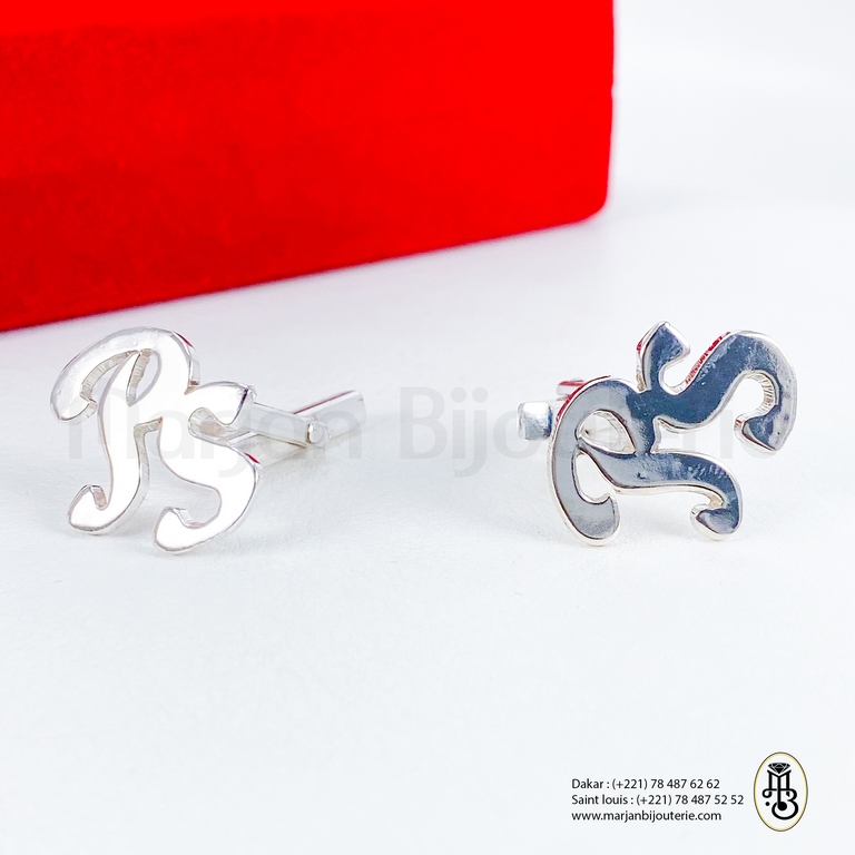 Bouton De Manchette Personnalisé Argent