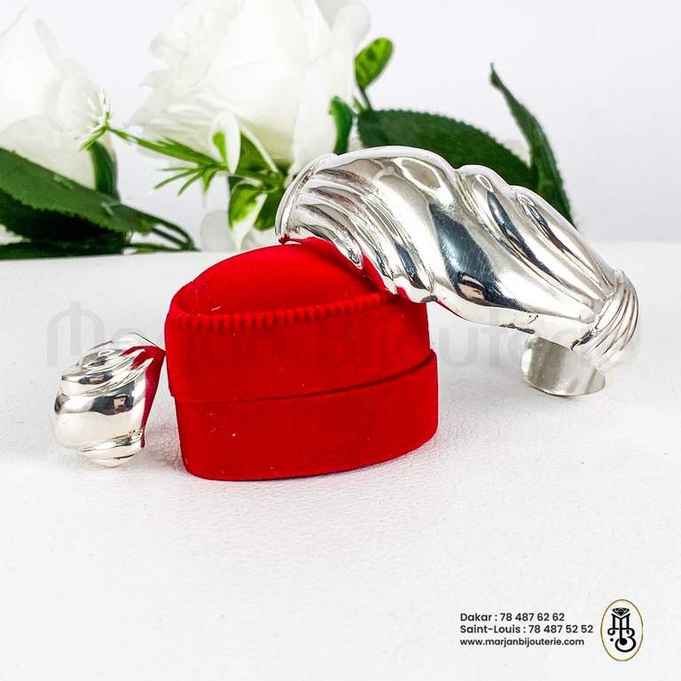 Bracelet et Bague en Argent Femme