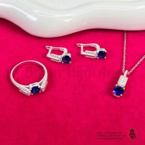Ensemble en argent Collier, Boucles d'oreilles et Bague