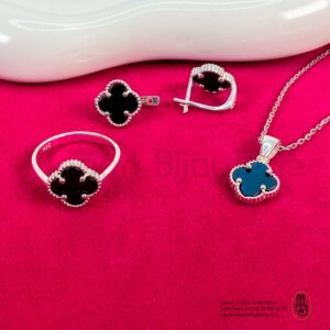 Ensemble en argent Collier, Boucles d'oreilles et Bague