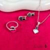 Ensemble en argent Collier, Boucles d'oreilles et Bague