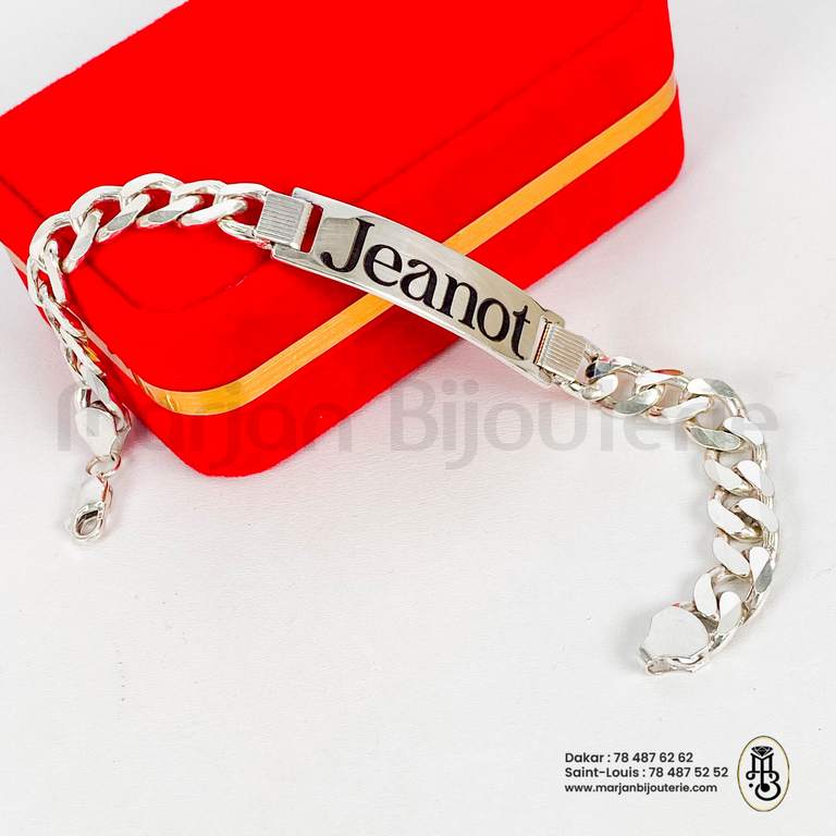 Gourmette en argent personnalise homme