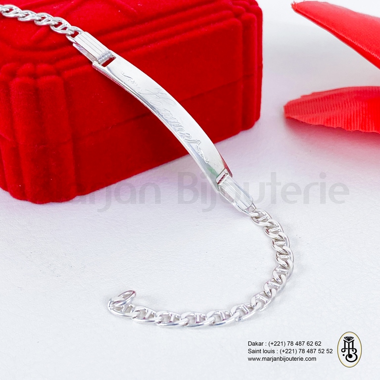 Gourmette en argent personnalisée homme