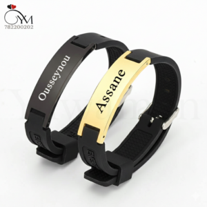 Bracelet en cuir -Acier Inoxydable