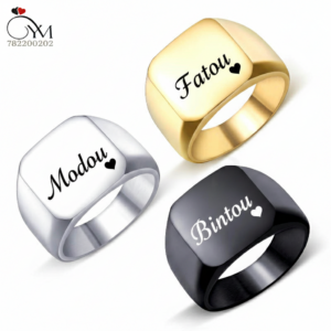 Bague en or -argent -plaque -Acier Inoxydable