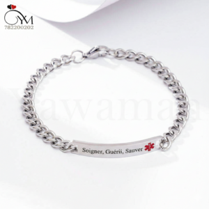 Gourmette en argent -Acier Inoxydable