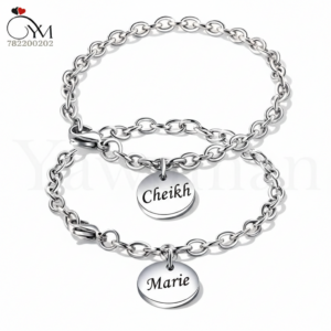 Gourmette en argent -Acier Inoxydable