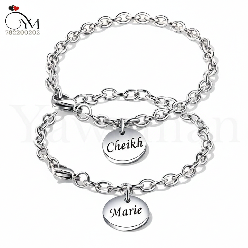 Gourmette en argent -Acier Inoxydable