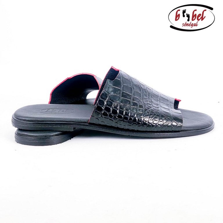 Sandale Noir Croco